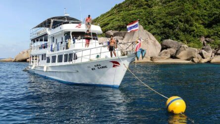 mv camic moored in the similan islands national park
